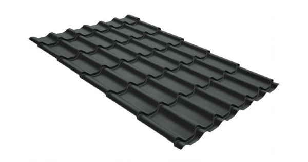 Металлочерепица классик GL 0,5 GreenCoat Pural Matt RR 23 темно-серый (RAL 7024 мокрый асфальт) купить в Улан-Удэ