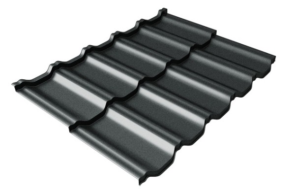 Металлочерепица модульная Квинта Uno Grand Line c 3D резом 0,5 GreenСoat Pural Matt RR2Н3 (RAL 7016 антрацитово-серый) купить в Улан-Удэ