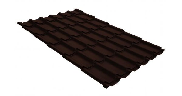 Металлочерепица классик GL 0,5 GreenCoat Pural Matt RR 887 шоколадно-коричневый (RAL 8017 шоколад) купить в Улан-Удэ