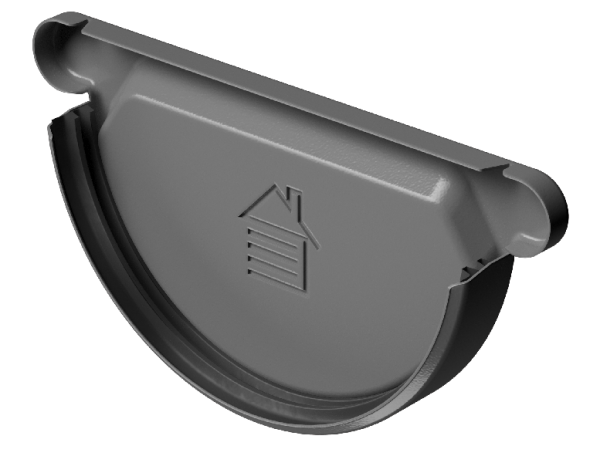 Заглушка желоба D125 Döcke STAL PREMIUM Графит, (RAL 7024) купить в Улан-Удэ