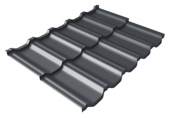 Металлочерепица модульная Квинта Uno Grand Line c 3D резом 0,5 Satin Мatt RAL 7024 мокрый асфальт купить в Улан-Удэ