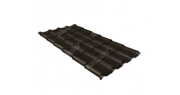 Металлочерепица камея GL 0,5 GreenCoat Pural RR 32 темно-коричневый (RAL 8019 серо-коричневый) купить в Улан-Удэ