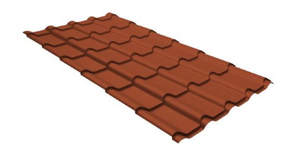 Металлочерепица камея GL 0,5 GreenCoat Pural RR 750 кирпично-красный (RAL 8004 терракота) купить в Улан-Удэ