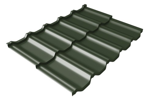 Металлочерепица модульная Квинта Uno Grand Line c 3D резом 0,5 GreenСoat Pural RR 11 темно-зеленый (RAL 6020 хромовая зелень) купить в Улан-Удэ