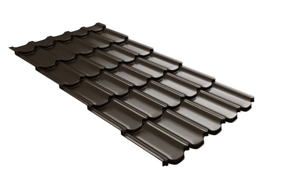Металлочерепица квинта плюс с 3D резом 0,5 GreenСoat Pural Matt RR 32 темно-коричневый (RAL 8019 серо-коричневый) купить в Улан-Удэ