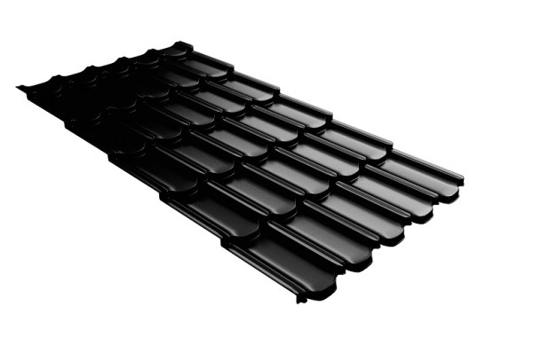 Металлочерепица квинта плюс с 3D резом 0,5 GreenСoat Pural Matt RR 33 черный (RAL 9005 черный) купить в Улан-Удэ