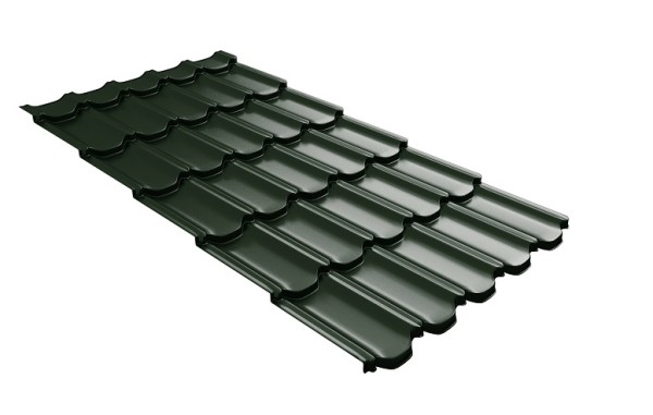 Металлочерепица квинта плюс с 3D резом 0,5 GreenСoat Pural RR 11 темно-зеленый (RAL 6020 хромовая зелень) купить в Улан-Удэ
