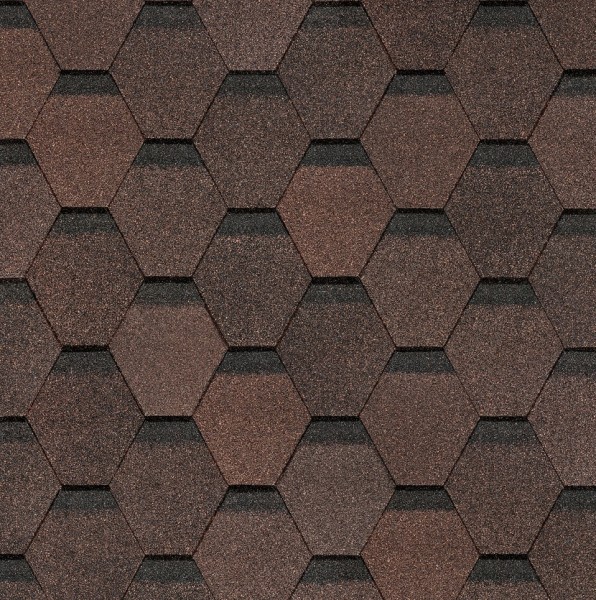 Гибкая черепица Docke, коллекция Шестигранник Коричневый купить в Улан-Удэ
