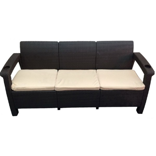 Трёхместный диван  Yalta Sofa 3 Seat венге купить в Улан-Удэ