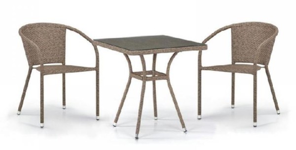 Комплект плетеной мебели AFINA из иск. ротанга T282BNT/Y137C-W56 Light Brown 2Pcs купить в Улан-Удэ