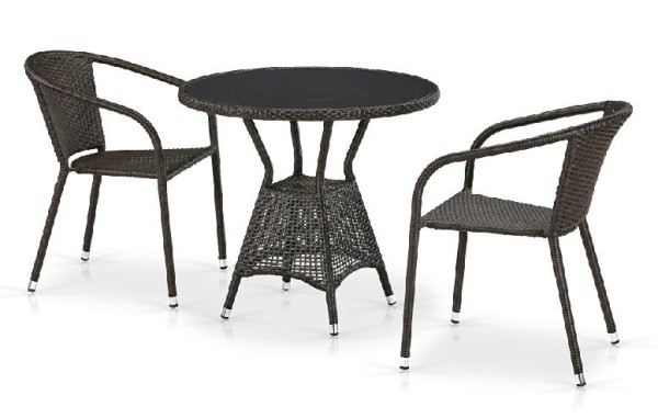 Комплект плетеной мебели AFINA из иск. ротанга T707ANS/Y137C-W53 Brown 2Pcs купить в Улан-Удэ