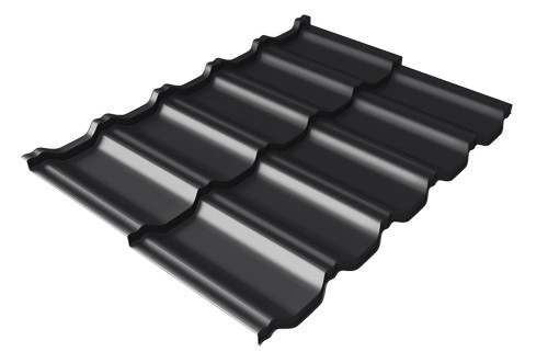Металлочерепица модульная Квинта Uno Grand Line c 3D резом 0,5 Satin Мatt RAL 9005 черный купить в Улан-Удэ