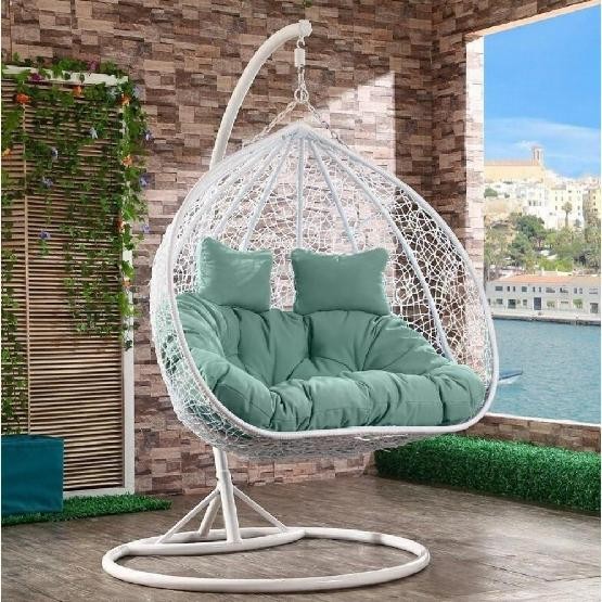 Кресло Подвесное из искусственного ротанга AFM-109A White/Green купить в Улан-Удэ