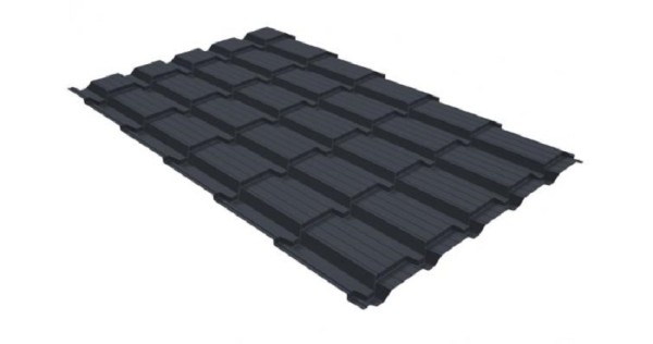 Металлочерепица GL квадро профи 0,5 GreenCoat Pural RR 23 темно-серый (RAL 7024) мокрый асфальт купить в Улан-Удэ