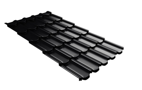 Металлочерепица квинта плюс с 3D резом 0,5 Satin RAL 9005 черный купить в Улан-Удэ