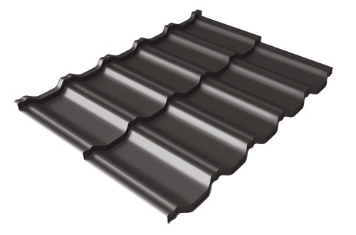 Металлочерепица модульная Квинта Uno Grand Line c 3D резом 0,5 Satin RR 32 темно-коричневый купить в Улан-Удэ