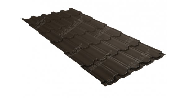 Металлочерепица квинта плюс 0,5 GreenCoat Pural Matt RR 32 темно-коричневый (RAL 8019 серо-коричневый) купить в Улан-Удэ